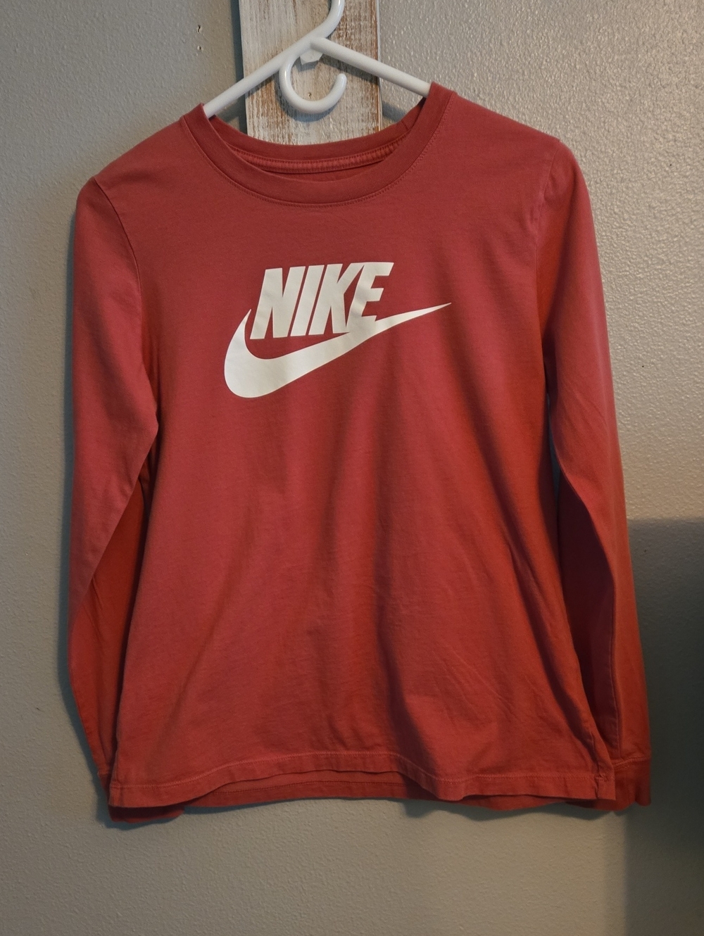 Nike Women's Long-Sleeve Nike Tee in Coral